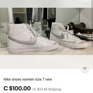 Nike shoes silver check